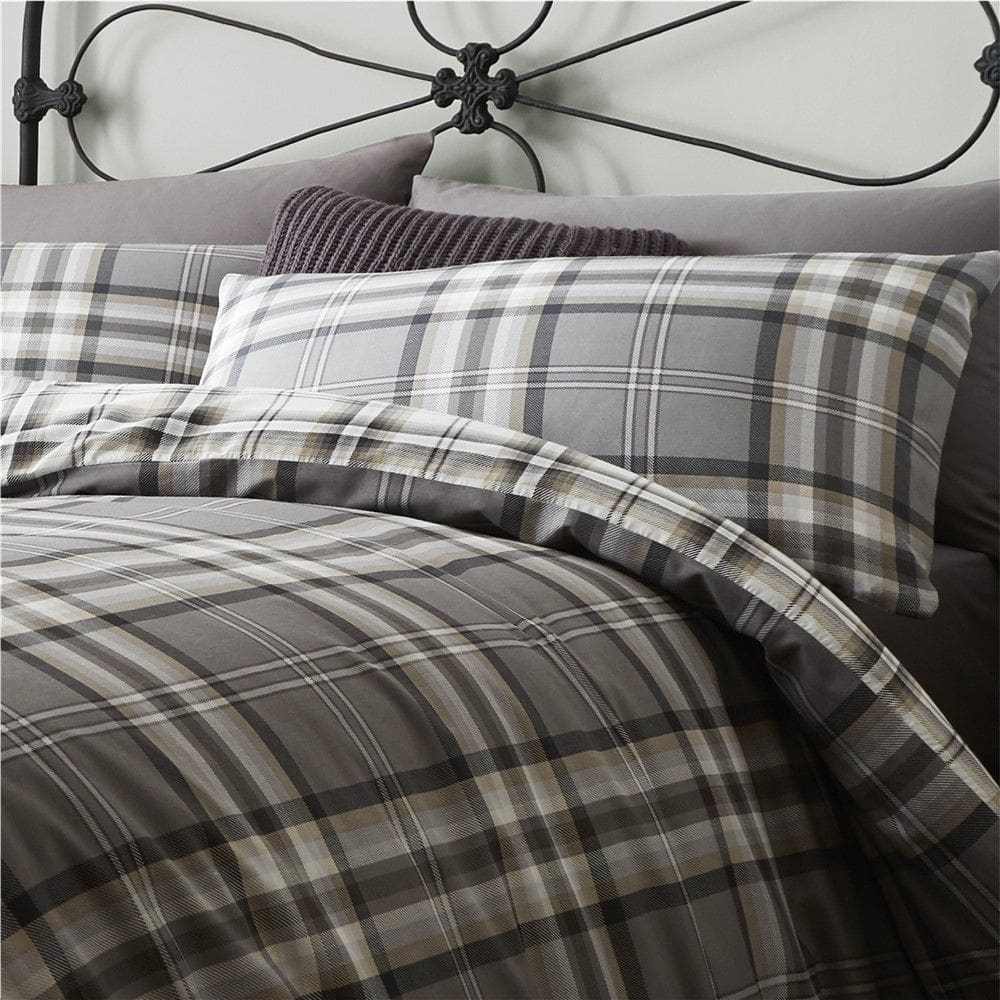 Catherine Lansfield Kelso Charcoal Duvet Set King - Image 2