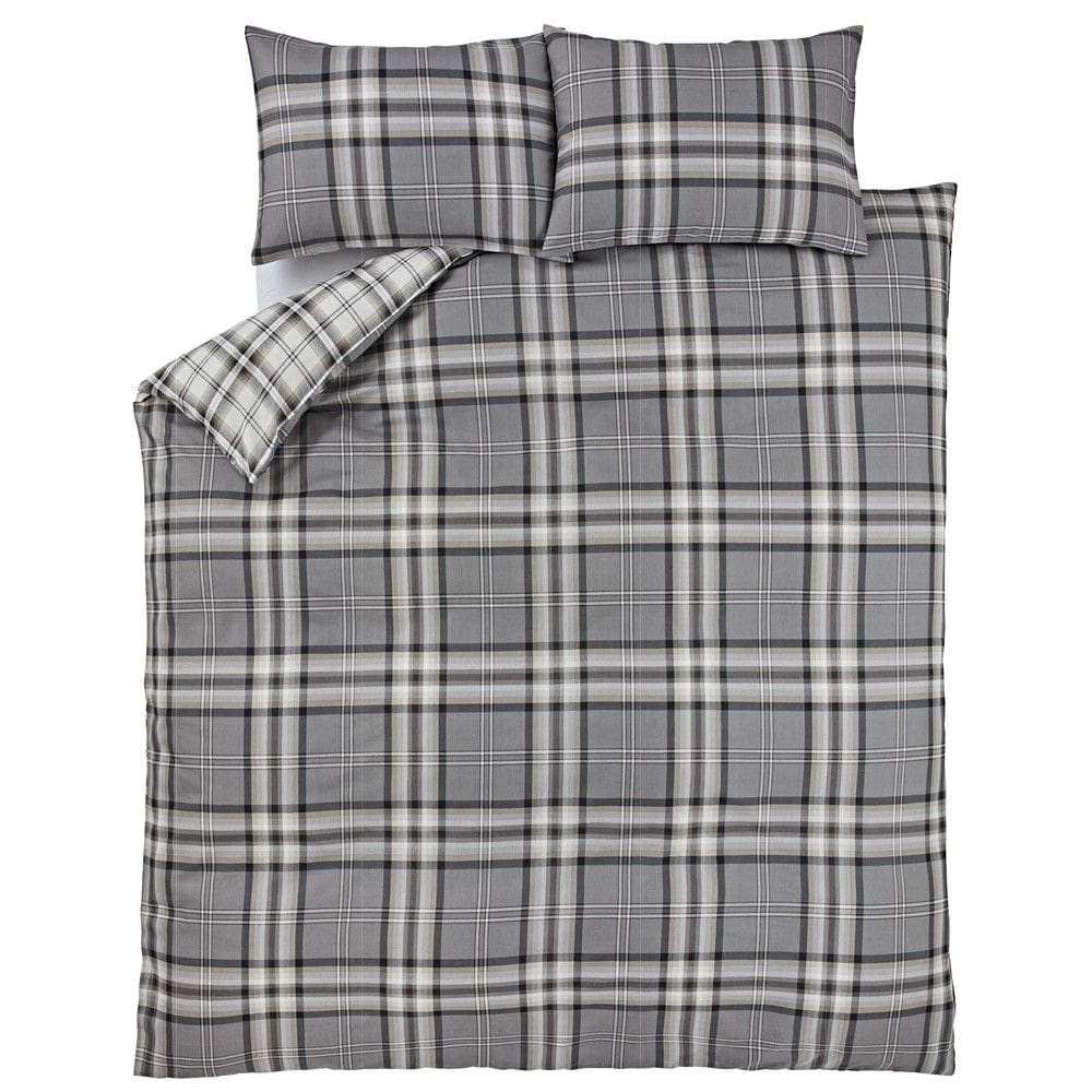 Catherine Lansfield Kelso Charcoal Duvet Set King - Image 3