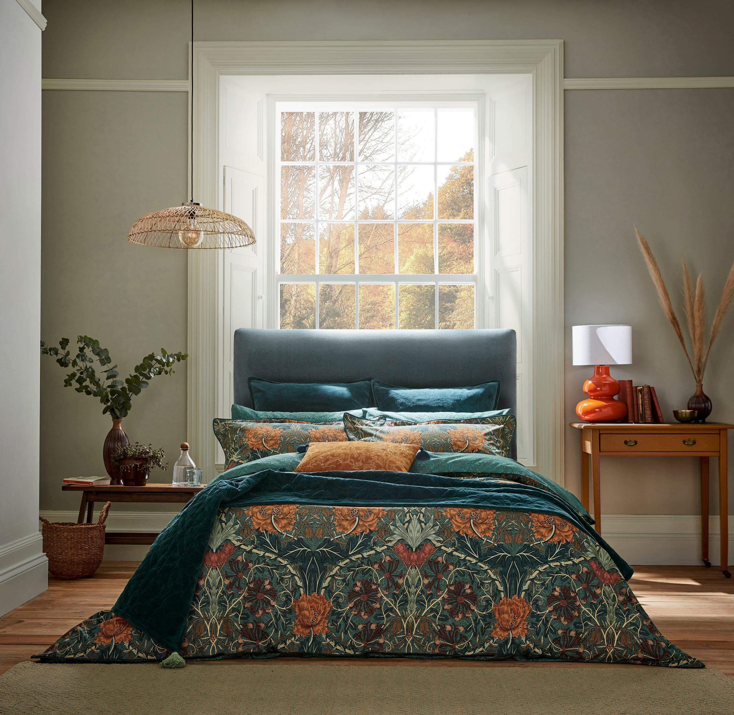 Morris & Co Honeysuckle & Tulip Duvet Set Superking