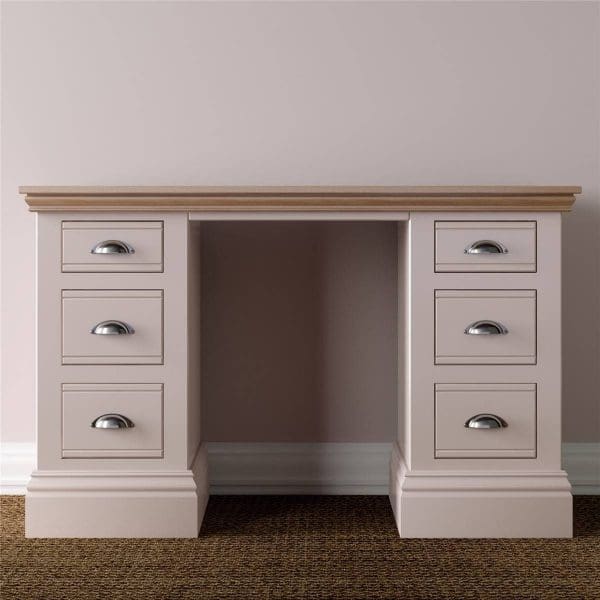 New England Double Pedestal Dressing Table