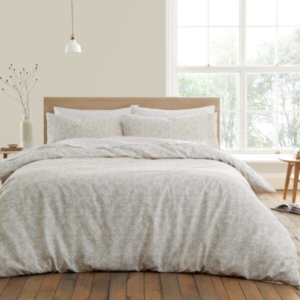 Bianca Shadow Leaves Natural Duvet Set King