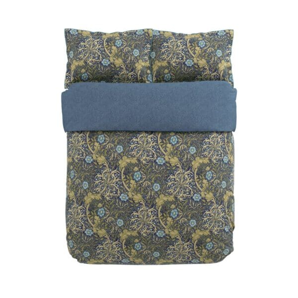 Morris & Co Seaweed Duvet Set Superking in Cobalt/Thyme - Image 3