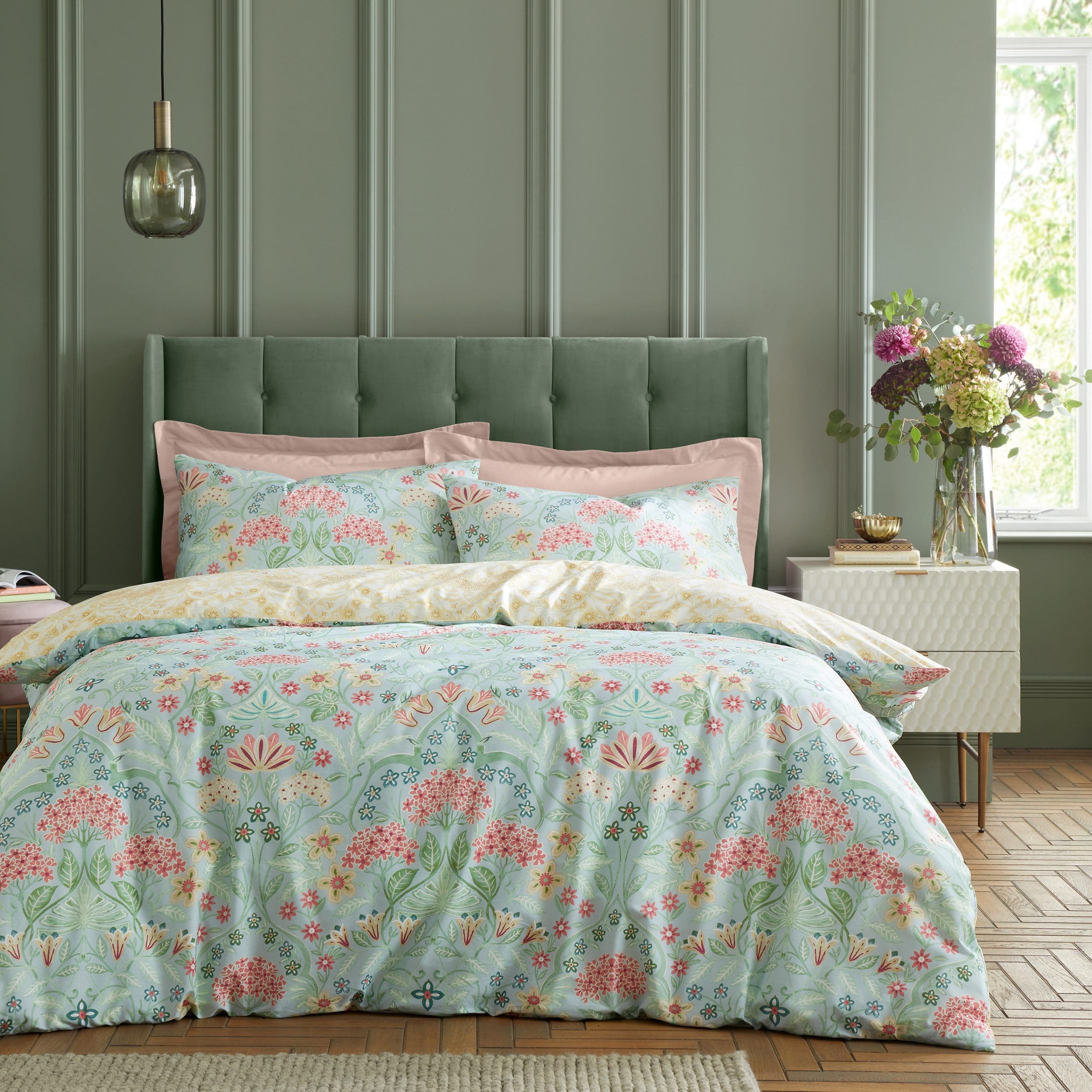 RHS Art Deco Hydrangea Duvet Set Single