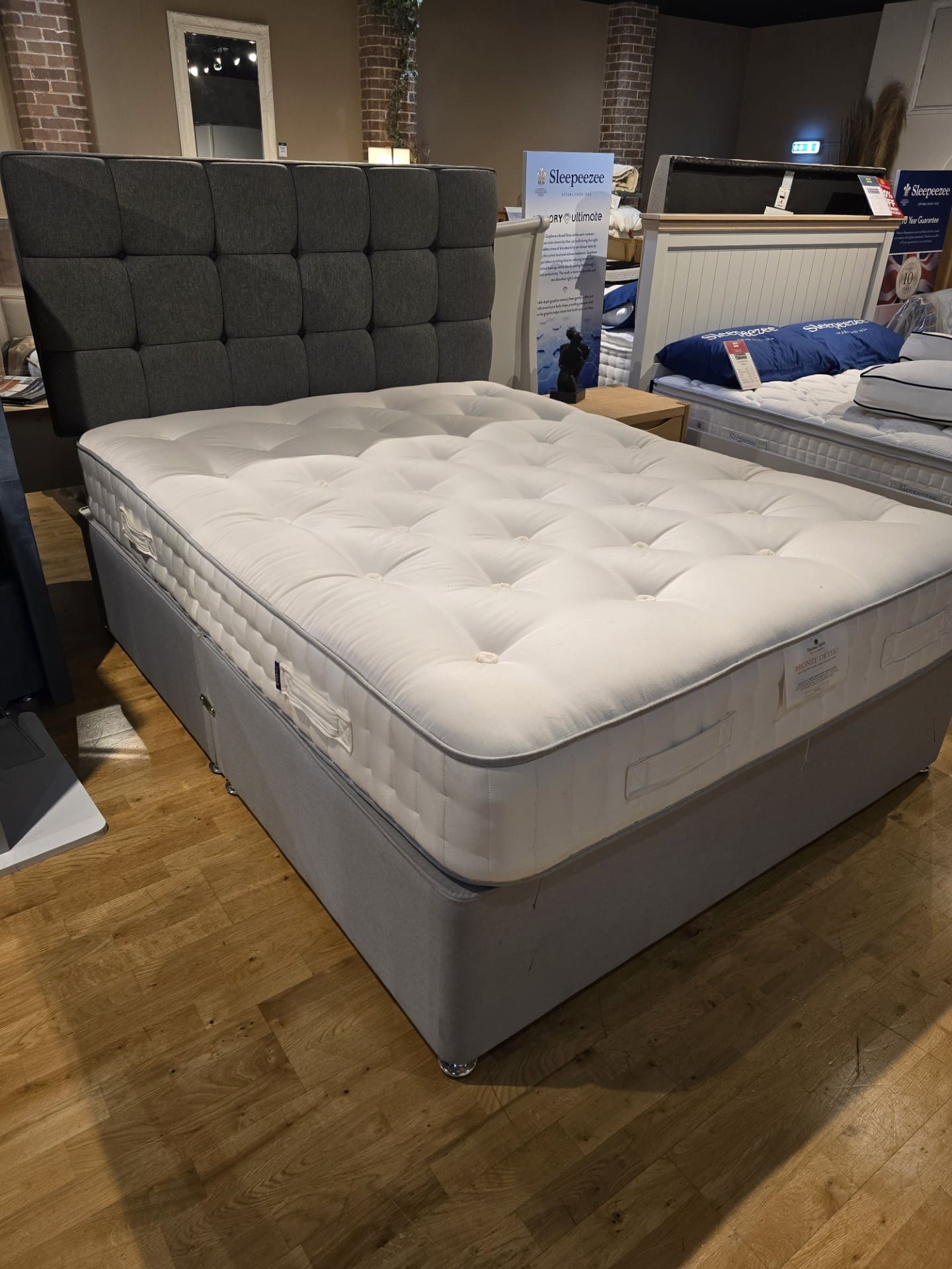 Ex Display Harrison Spinks King Bronze Ortho 3500 Mattress, Sleepeezee Divan Base and Headboard - Image 6