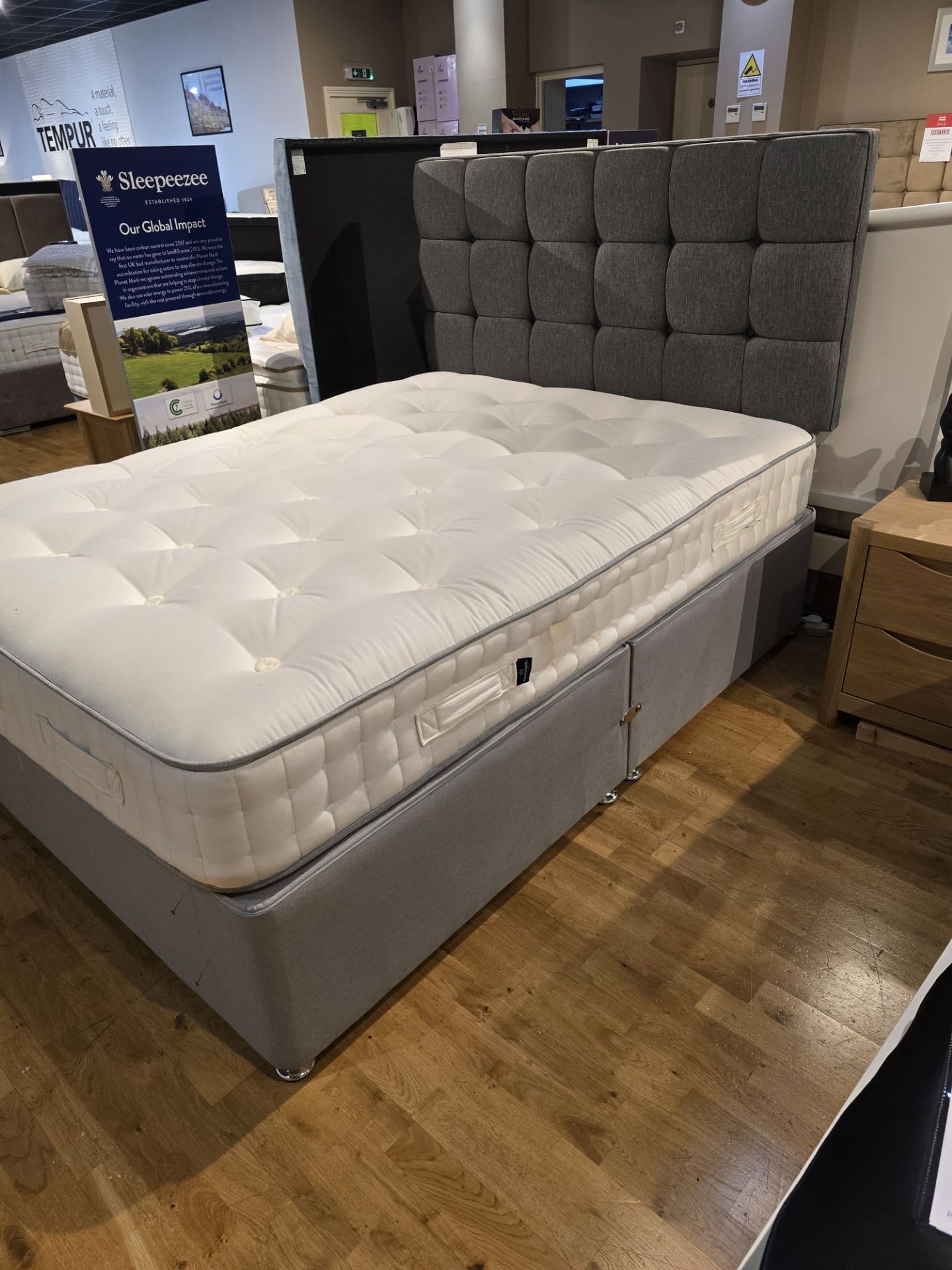 Ex Display Harrison Spinks King Bronze Ortho 3500 Mattress, Sleepeezee Divan Base and Headboard - Image 7