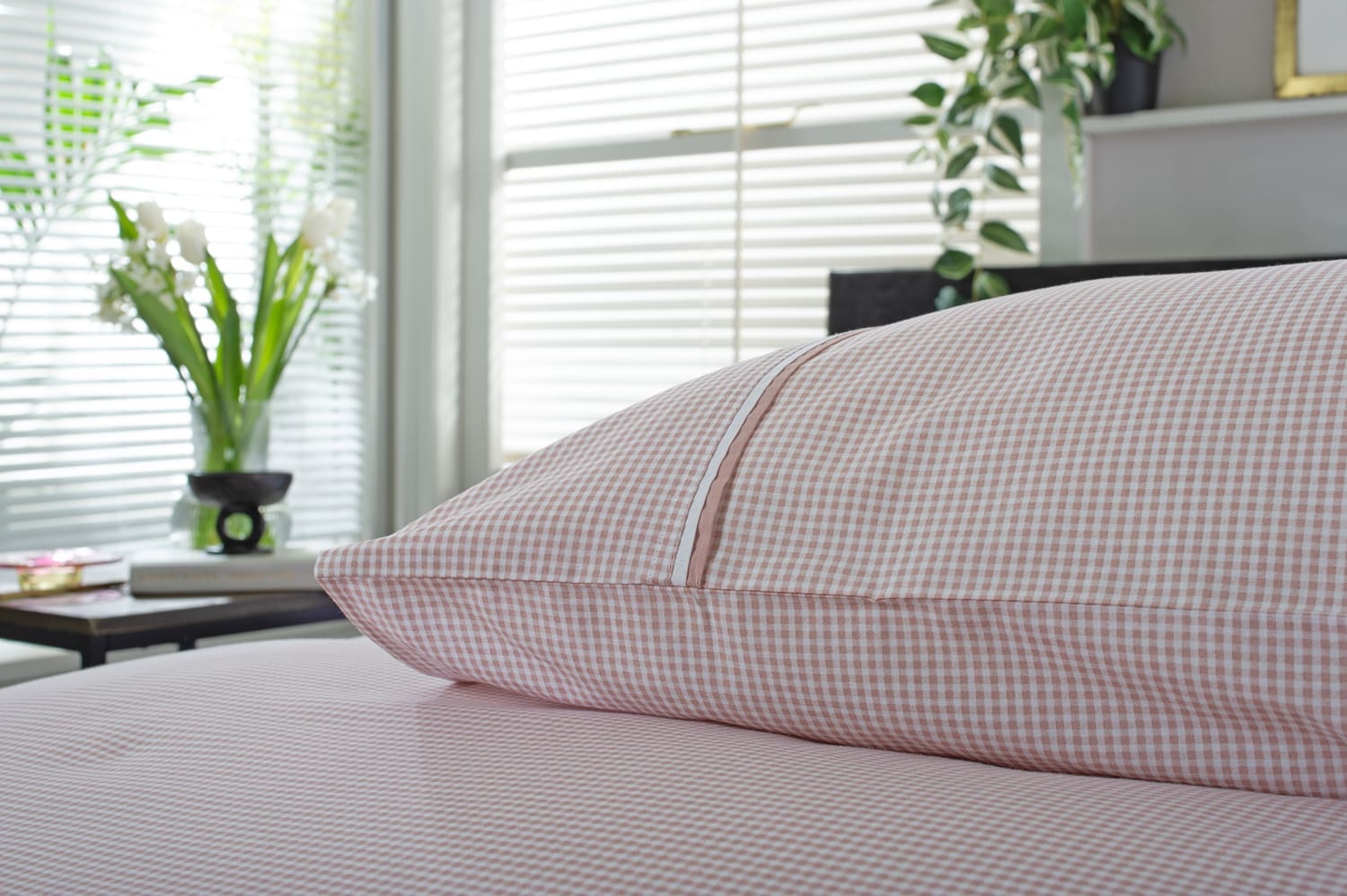 The Lyndon Company Gingham Rose Duvet Set Double - Image 3