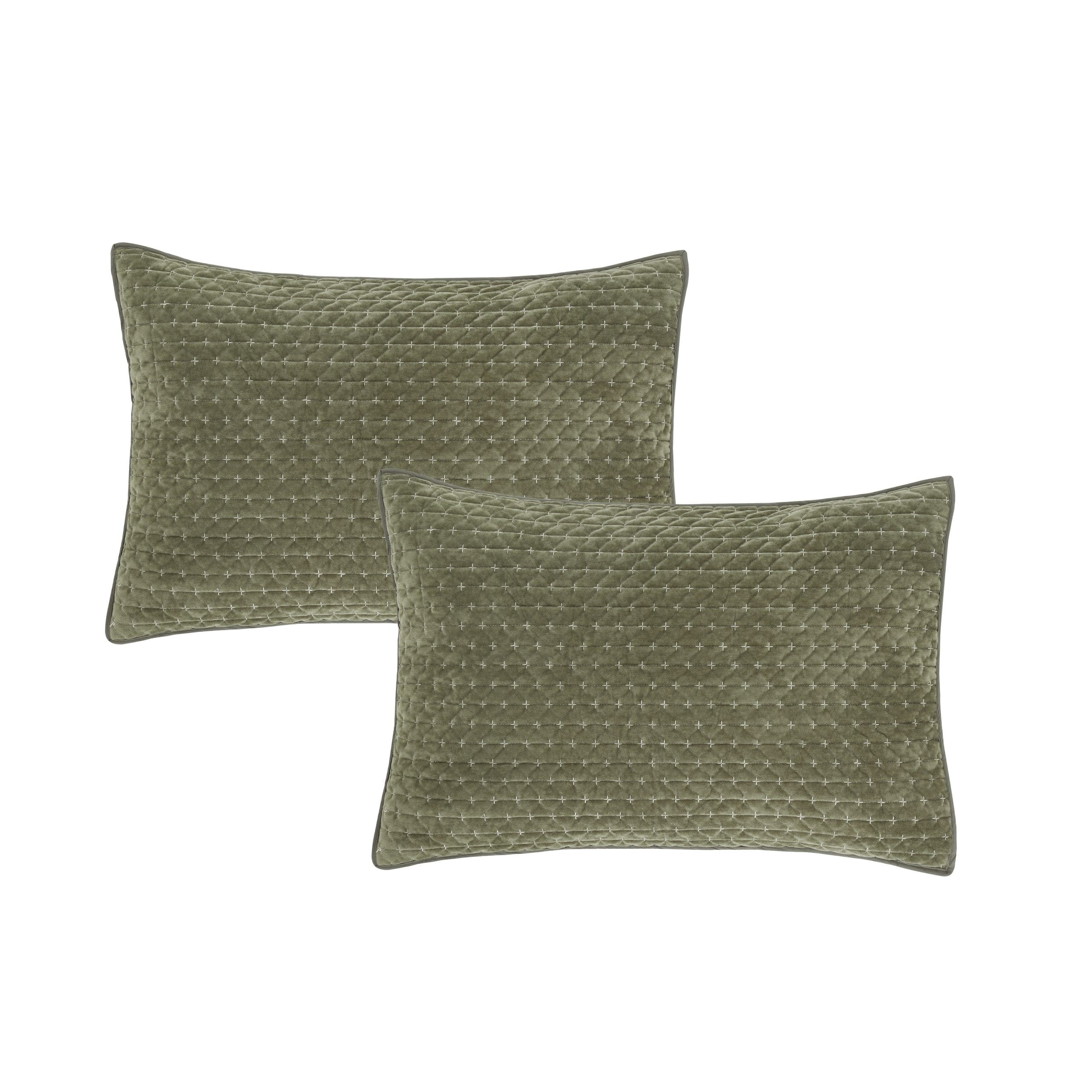 Bianca Attica Velvet Pillowsham Pair in Green - Image 3